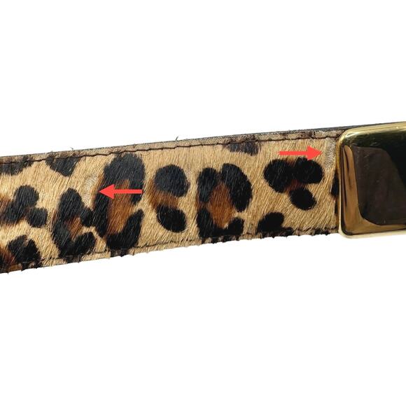 Avignon | Women | Mixed Media Metal Leather Calf Hair Leopard Print Belt | Large - Picture 9 of 9